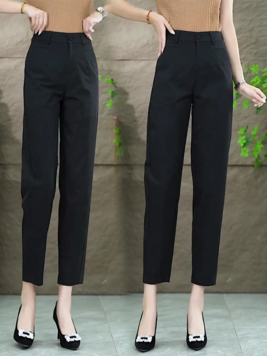 Polished Cropped Suit Pants for Women, Straight-Leg Fit Polished Cropped Suit Pants for Women, Straight-Leg Fit