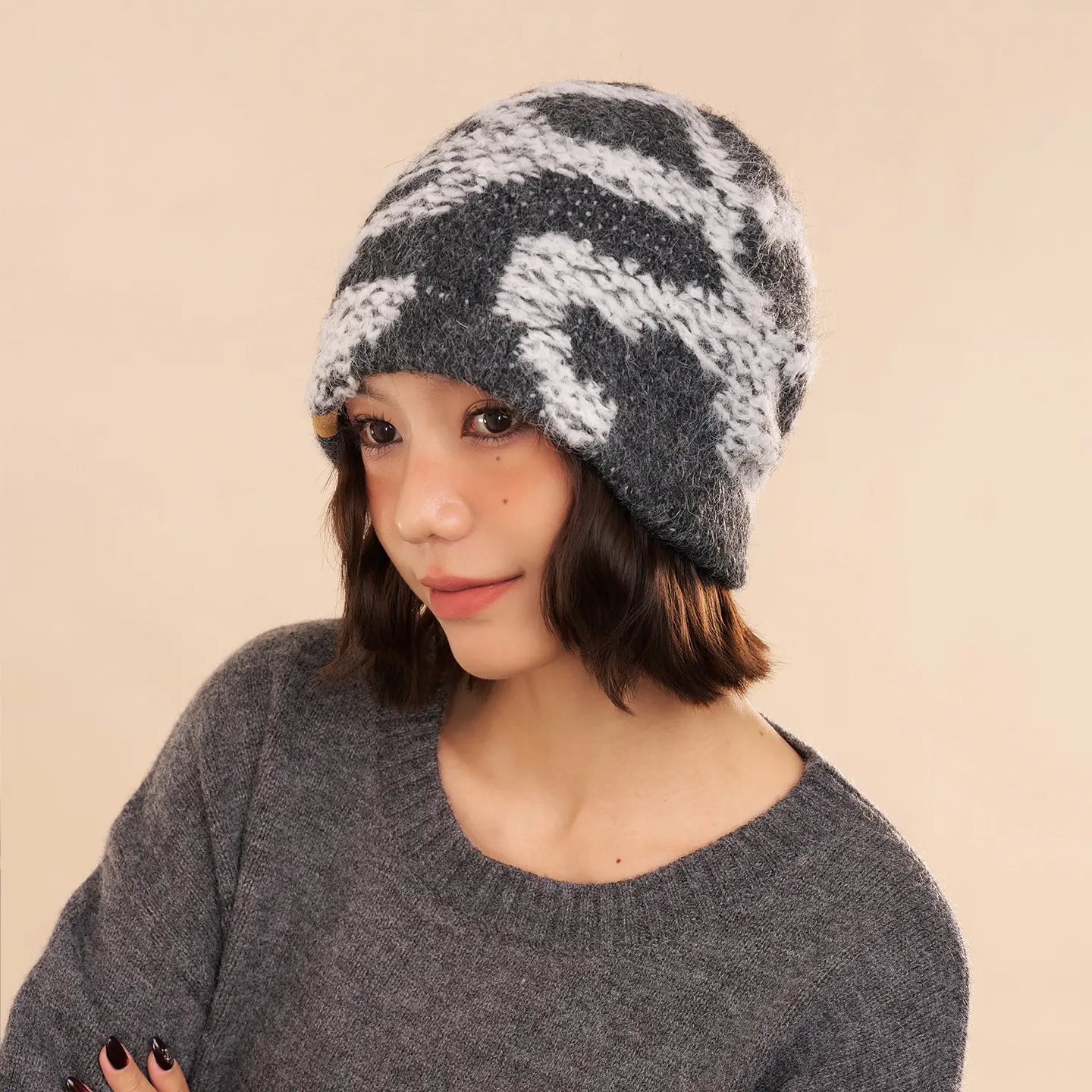 Oversized Knit Beanie Wool Ski Hat Oversized Knit Beanie Wool Ski Hat