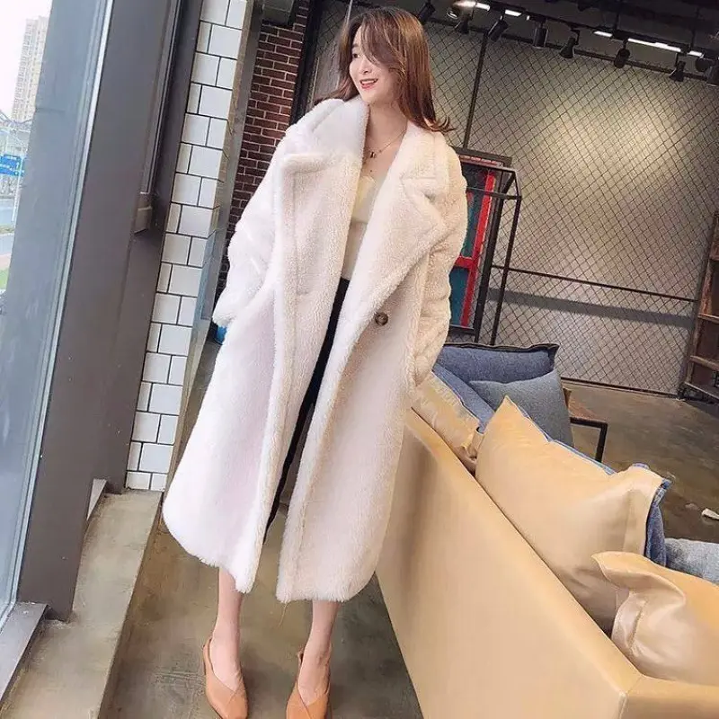 Warm Long Cotton Coat for Women, No Fur Collar Warm Long Cotton Coat for Women, No Fur Collar