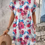 Printed Short Sleeve Dress For Women