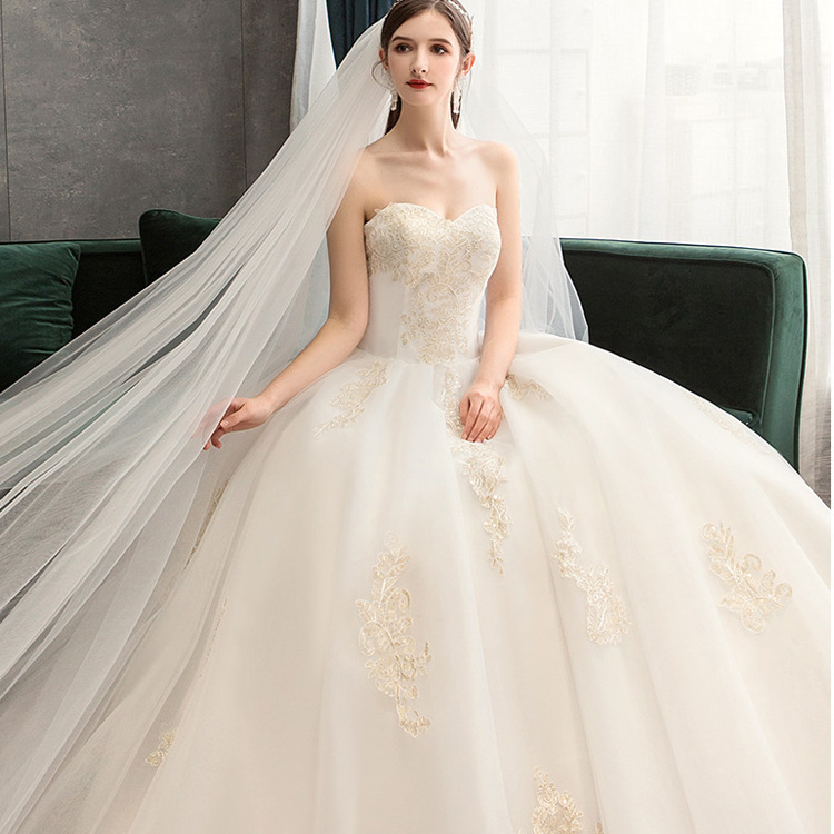 Bride Long-sleeved Forest Super Fairy Dream Luxury Luxury Starry Sky Trailing Bride Long-sleeved Forest Super Fairy Dream Luxury Luxury Starry Sky Trailing