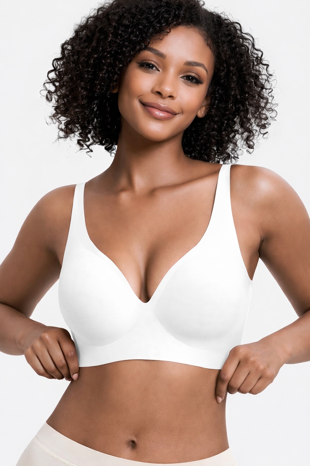 Comfort Deep V Wireless Push Up Seamless Bra - Unlined Comfort Deep V Wireless Push Up Seamless Bra - Unlined