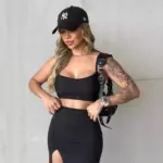 Sleek Bodycon Polyester Skirt for Women with Slit Detail
