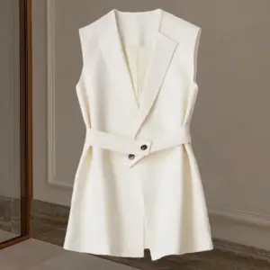 Slimming Waist-tied Vest For Suits Sleeveless Waistcoat