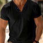 Breathable Polyester Solid Color Men’s T-Shirt for Summer