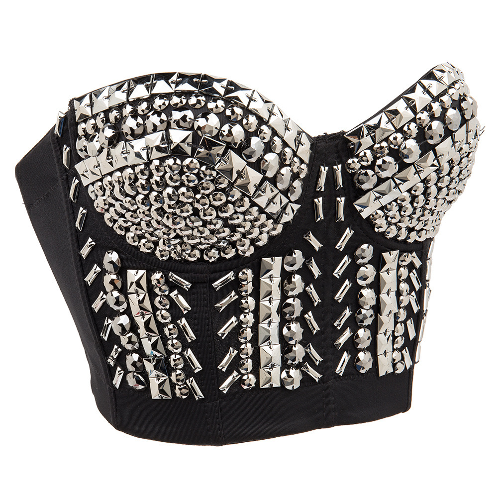 Singer Dancer Costume Punk Sequin Bead Women Bra Singer Dancer Costume Punk Sequin Bead Women Bra