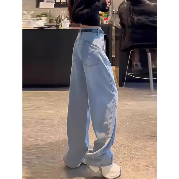 Springautumn New Style White Straight-leg Jeans For Plus-size Women Springautumn New Style White Straight-leg Jeans For Plus-size Women