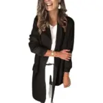 Women's Solid Color Long Sleeve Fake Pocket Casual Blazer