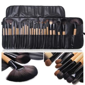 24-Piece Makeup Brush Set for Eyes, Powder & Foundation