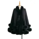 Warm Knitted Shawl Cape Coat Cardigan for Layering 142 x97 cm
