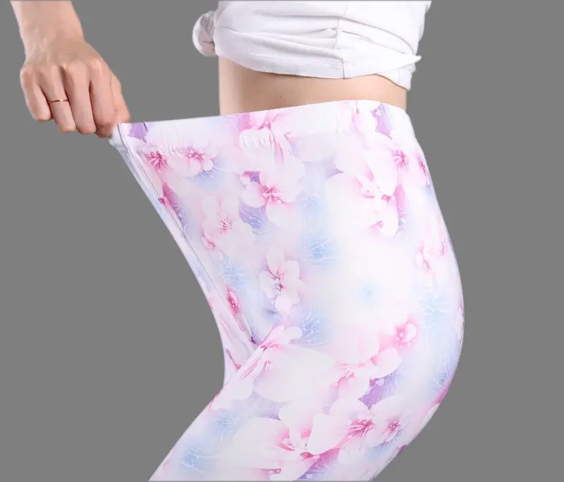 Breathable Leopard Print Milk Silk Leggings for Women
