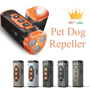 Stop Unwanted Barking with 3-Head Ultrasonic Deterrent + LED Flashlight