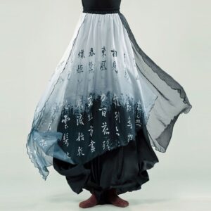 Chinese Style Baggy Dance Pants with Splicing for Stage