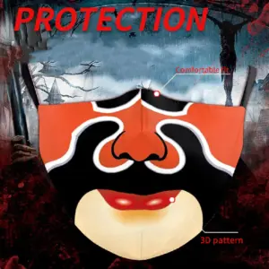 Digital Print Halloween Clown Dust Mask for Outdoors, Double Layer