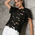 cf4f379c-b178-4027-8d10-205b87e0248a.webp Bold See-Through Black Floral Lace Cut-Out Short Sleeve Top
