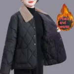 Warm Women’s Mid-Length Polyester Coat with Thick Fabric