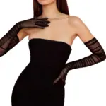 Sexy Transparent Mesh Gauze Extra Long Gloves