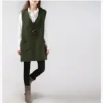 Loose Slimming Versatile Plus-Size V-Neck Knitted Sweater Vest For Women