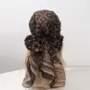Coffee Brown Vintage Geometric Walnut Shawl Wrap, 150-Thread