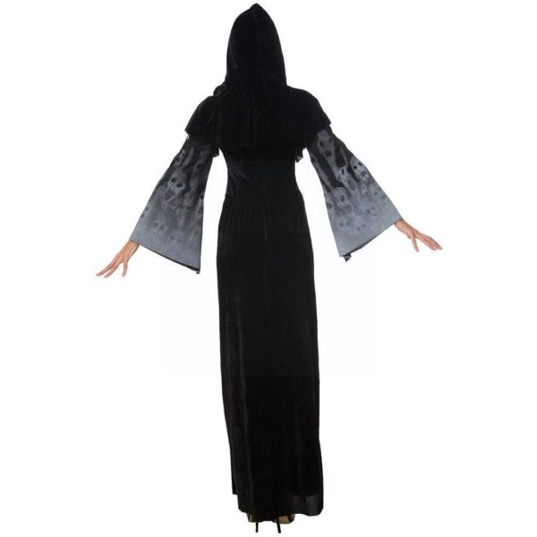 Skull Print Vampire Witch Dress Costume for Halloween - Long Skirt Skull Print Vampire Witch Dress Costume for Halloween - Long Skirt
