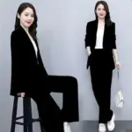 Business Suit Wide Leg Pants Two-piece Suit For Women