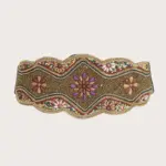 Ethnic Beaded Waist Seal with Hemp Rope, Wide 74 cm