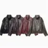 Women’s Faux Leather Jacket Stand-Up Collar Pockets Women’s Faux Leather Jacket Stand-Up Collar Pockets