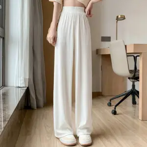 Loose Straight Casual Ice Silk Wide-leg Pants Women