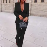 Women's Business Wear Jacket Solid Color Casual Pants Two-piece Set