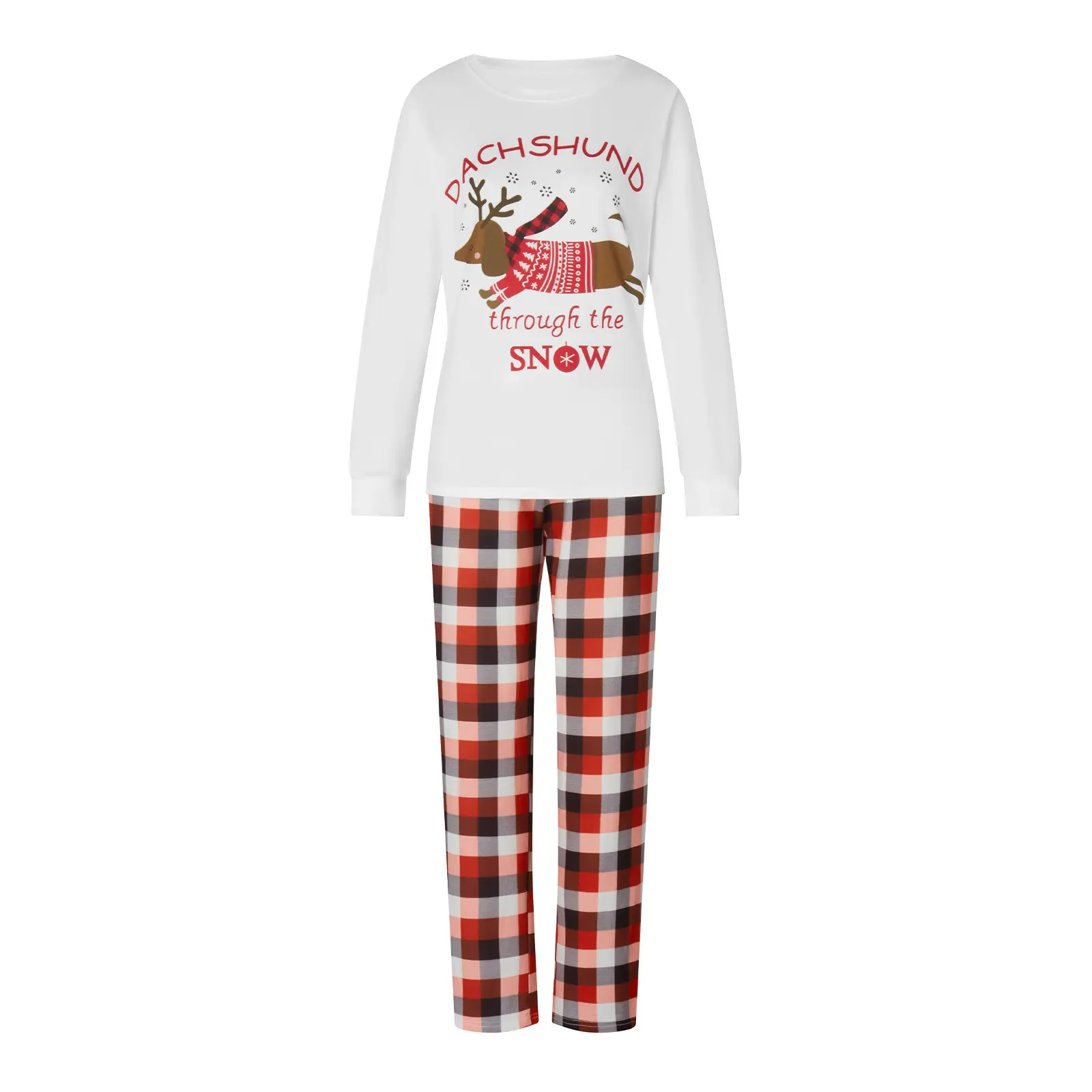 Parent-child Elk Pattern Plaid Pants Christmas Suit Long Sleeve Parent-child Elk Pattern Plaid Pants Christmas Suit Long Sleeve