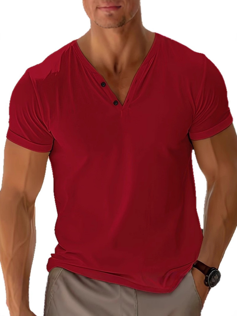 Breathable Polyester Solid Color Men’s T-Shirt for Summer