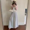 Breathable Cotton-Linen Striped Wide-Leg Pants with Elastic Waist