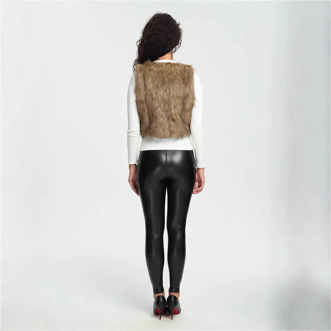 Faux Mink Fur Ultra-Short Sleeveless Women’s Vestcoat