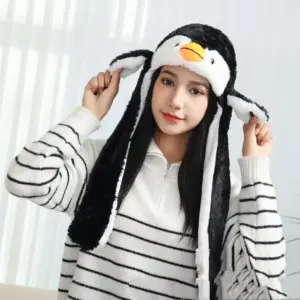 Cartoon Warm Performance Hat With Moving Ears