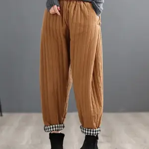 Effortless Comfort Cotton Wide-Leg Peplum Pants Elastic Waist