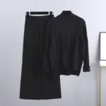 d4c9d5ee-345b-438e-b126-87b2c97eaaa6.webp High-end Mock Neck Sweater Wide-leg Pants Suit Women