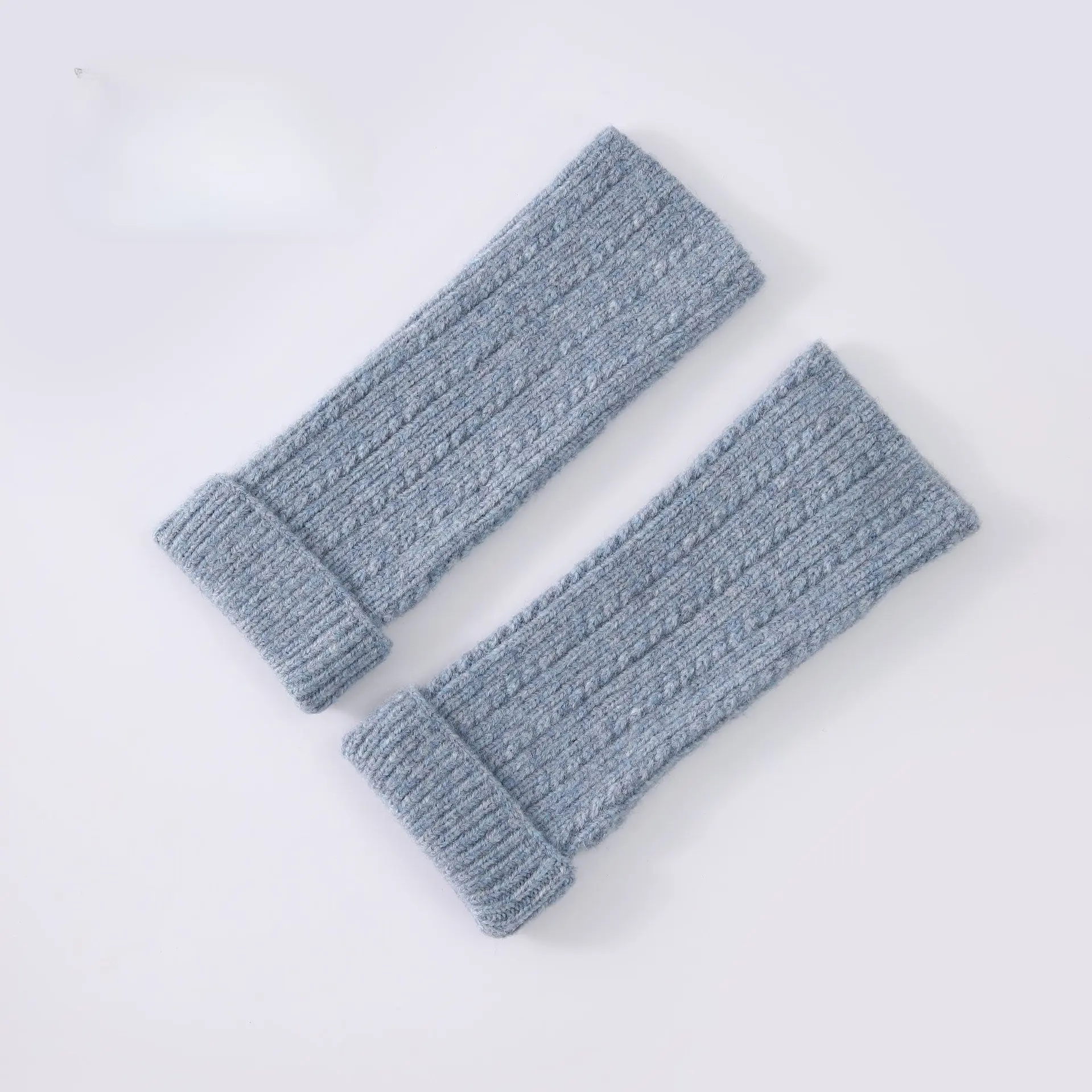 Warm Windproof Wool-Blend Fingerless Thermal Gloves