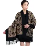 Crown Embroidered Korean Style Scarf, 200 cm Long for Warm Layering