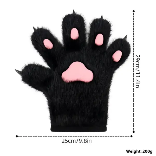 Non-Slip Cat Paw Gloves Plush for Cat Palm Props - Winter