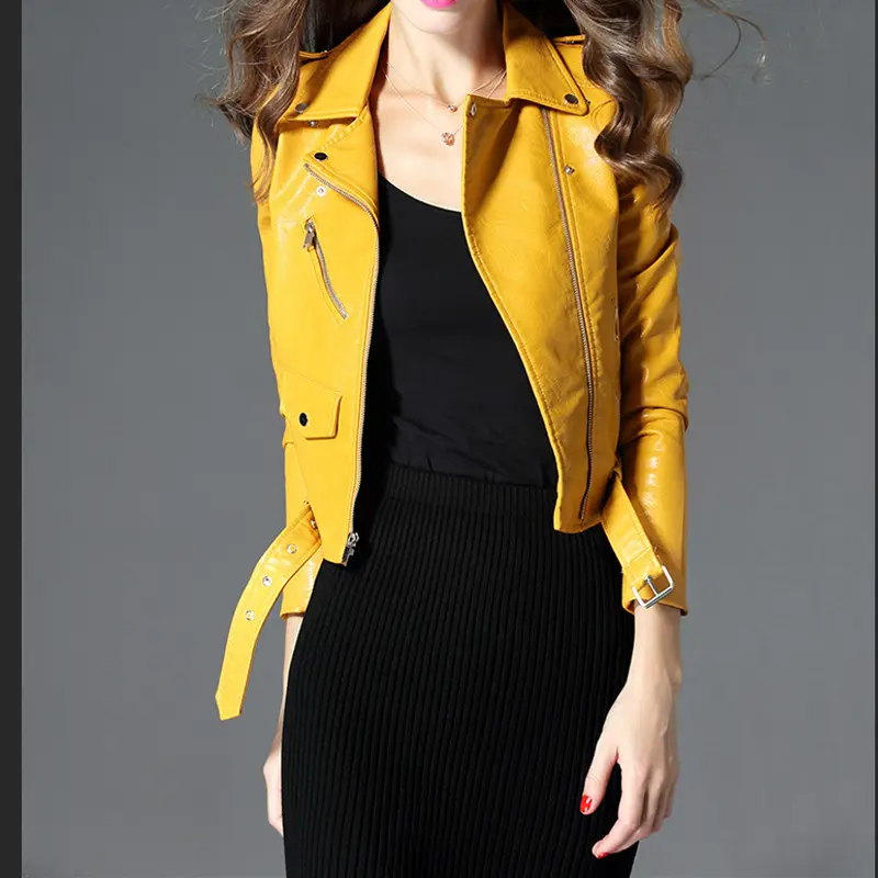 Women's Short Slim PU Leather Jacket Women's Short Slim PU Leather Jacket
