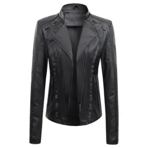New Spring And Autumn New Leather PU Leather Jacket Women's Short