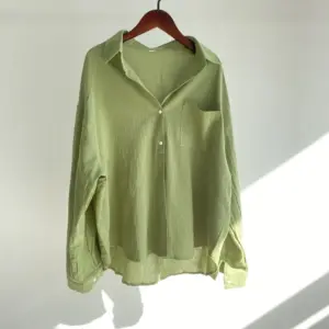 European And American-style Lapel Solid-color Cotton-linen Top Loose-fitting