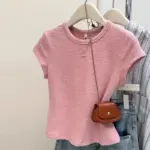 d8c48912-74c8-4fdc-beca-2a5ea4fa9e52.webp Summer Texture Ruffle Short Sleeve Women