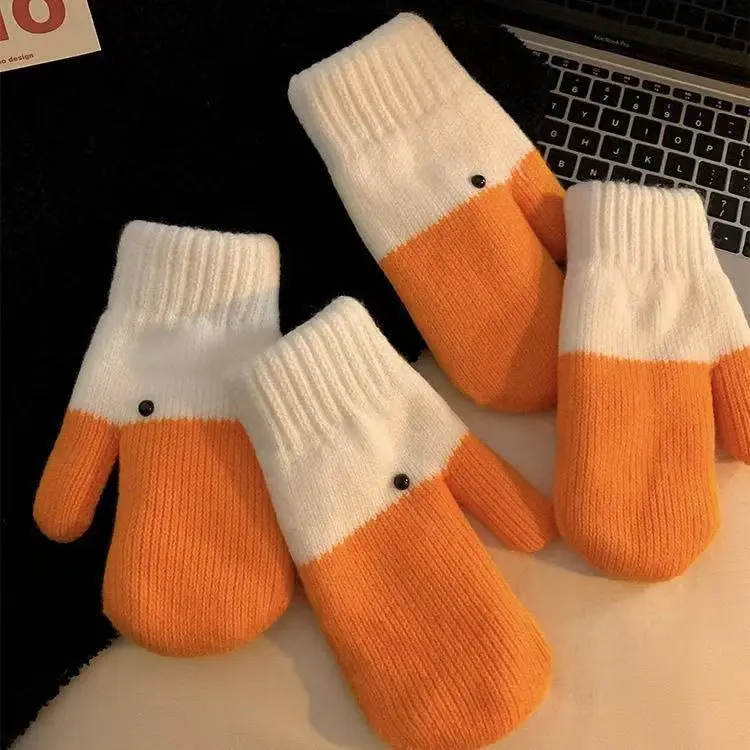Funny Swan Knitted Wool Gloves for Winter Mittens