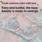 Breathable Support 3/4 Cup Lace Embroidery Lingerie Set