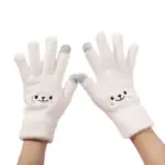 Warm And Cute Female Fleece-lined Thickened Cycling Five Finger Touch Screen