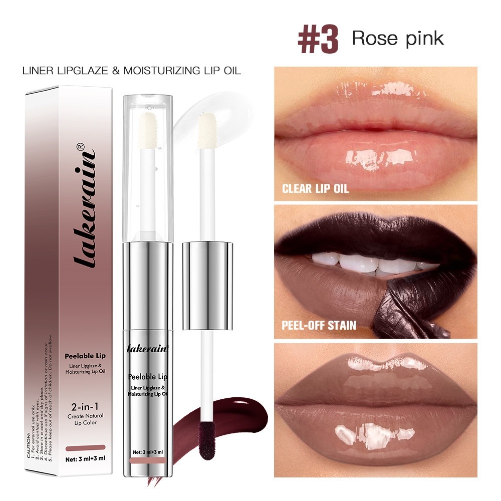 Moisturizing 2-in-1 Peel-Off Lip Gloss for Long Wear (3+3 ml)