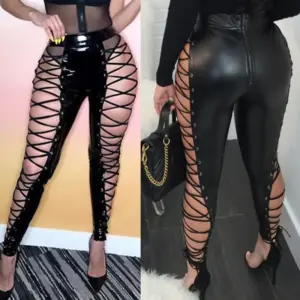 Temperament Leisure Slim Cross Strap Trousers