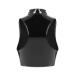 Sexy Women's Mirror Bright Leather Vest