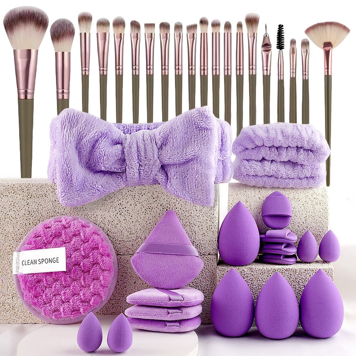 Smooth Blending Sponge Puff 40-Piece Makeup Tool Set Case Smooth Blending Sponge Puff 40-Piece Makeup Tool Set Case